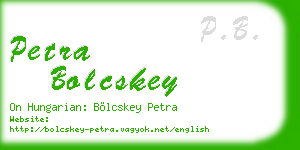 petra bolcskey business card