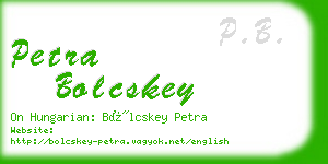 petra bolcskey business card